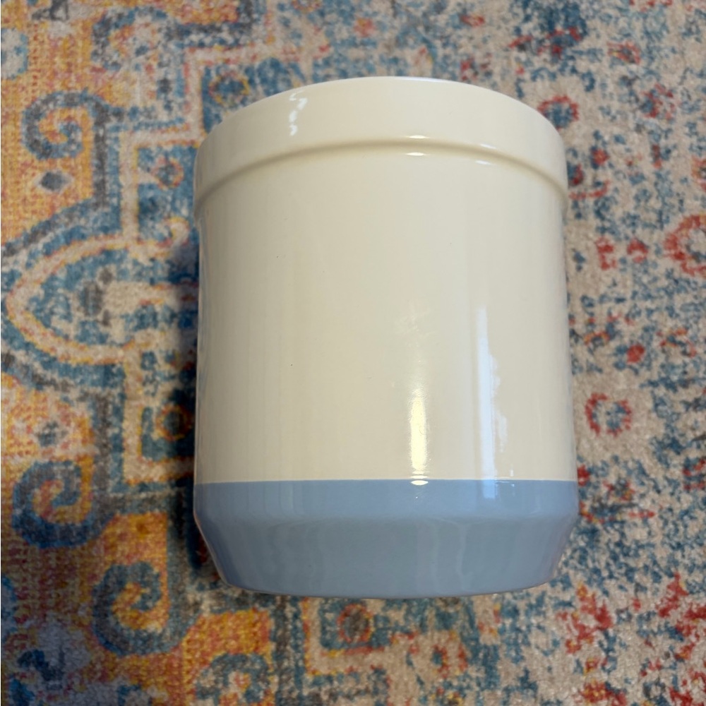 Mason Cash blue and white ceramic utensil holder/canister